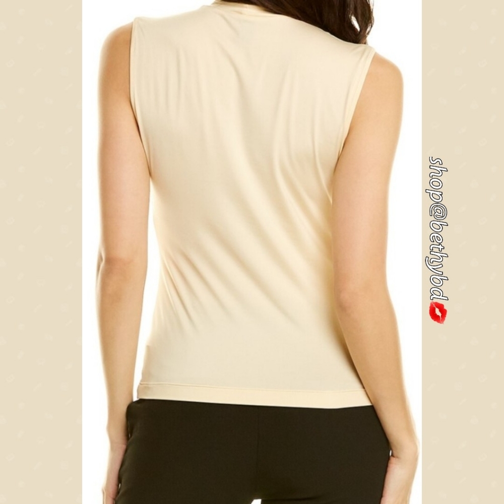 St John Nuda Top in chamomile with mock collar Size XL EUC Worn 1x - Picture 2 of 2